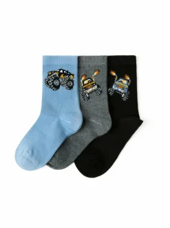 Lindex Monster Truck -sukat 3-pack^ Sukat & Sukkahousut