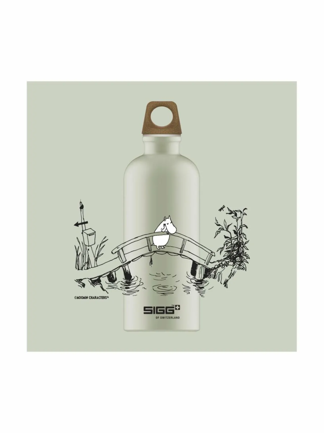 Tee, Kahvi & Vesi<Sigg Moomin Bridge -juomapullo, 0.6L SAGE