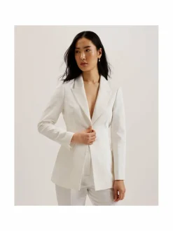 Bleiserit & Jakut<Ted Baker London Musub- puuvilla-pellavableiseri WHITE