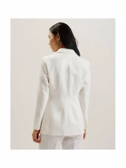 Bleiserit & Jakut<Ted Baker London Musub- puuvilla-pellavableiseri WHITE