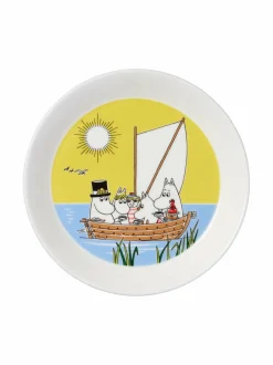 Astiasarjat<Moomin Arabia Muumi Talvinuotio & Purjehtien -lautaset 19 cm, 2 kpl BLUE-YELLOW