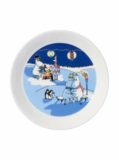 Astiasarjat<Moomin Arabia Muumi Talvinuotio & Purjehtien -lautaset 19 cm, 2 kpl BLUE-YELLOW