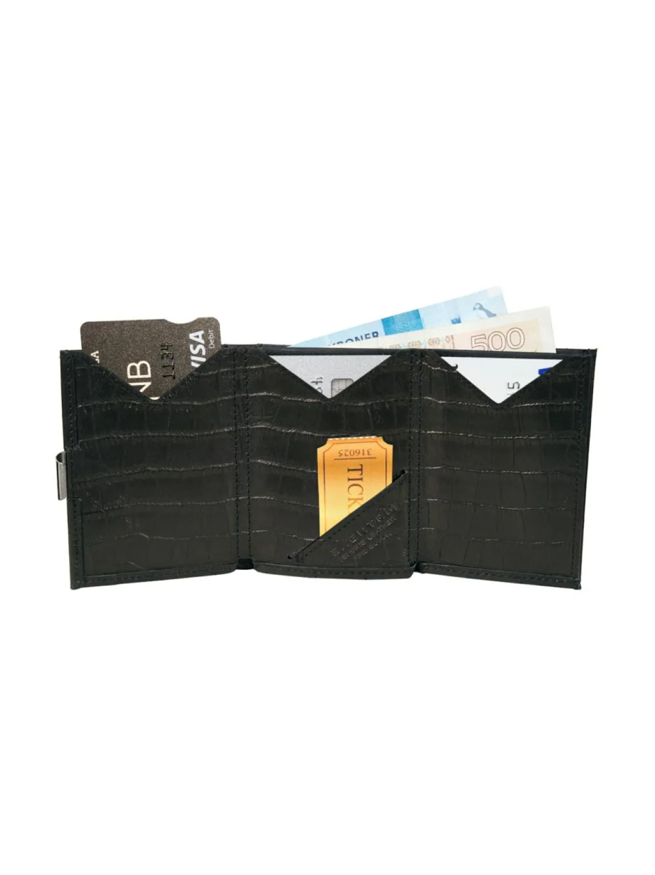 Lompakot & Kotelot<Exentri Nahkalompakko, Caiman Black MUSTA