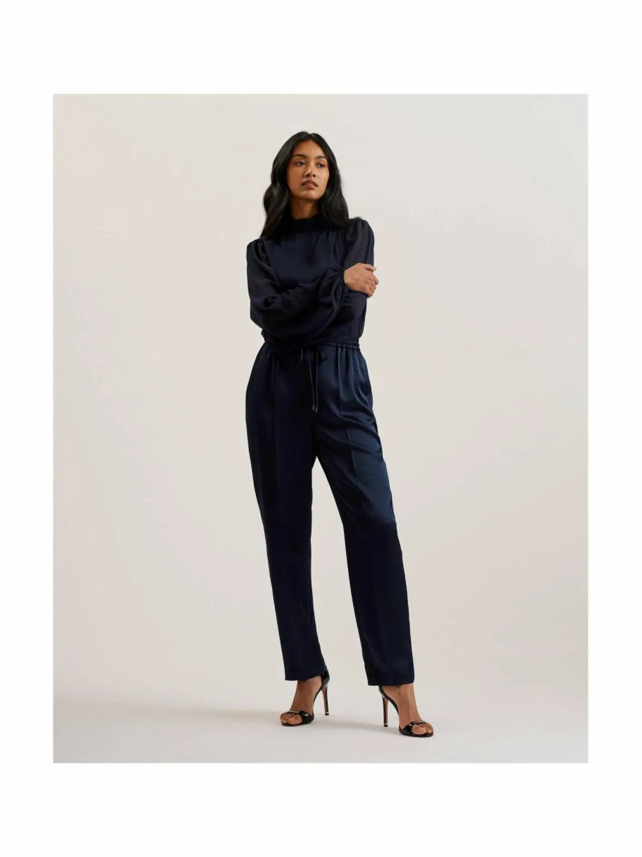Housut<Ted Baker London Natori Jogger -satiinihousut NAVY