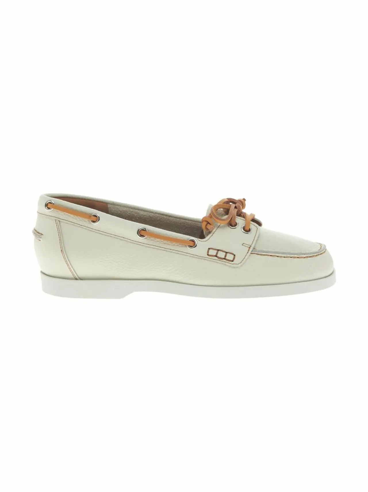 Kävelykengät & Loaferit<ATP ATELIER Nesso Boat -kengät 1069 BIANCO/CONTRAST STITCH