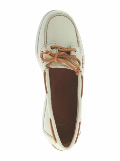 Kävelykengät & Loaferit<ATP ATELIER Nesso Boat -kengät 1069 BIANCO/CONTRAST STITCH