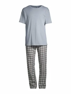 Pyjamat & Kylpytakit<CONSTRUE New Haven -pyjama 2-osainen GREY MEL. CHECK/LT. BLUE