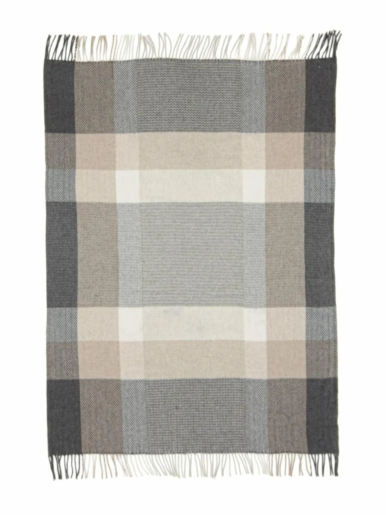 Huovat & Päiväpeitot<Casa Stockmann Nimes-villasekoitehuopa 130 x 180 cm GREY/SAND/SOFT WHITE