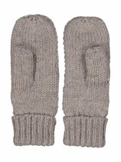 Käsineet<A+more Nina-palmikkoneulelapaset GREY MELANGE