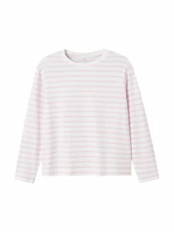 Pitkähihaiset Trikoopaidat<Name It NkfLeslie-trikoopaita SWEET DREAMS STRIPES:BRIGHT WHITE