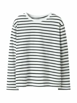 Pitkähihaiset Trikoopaidat<Name It NkfLeslie-trikoopaita BLACK STRIPES:BRIGHT WHITE