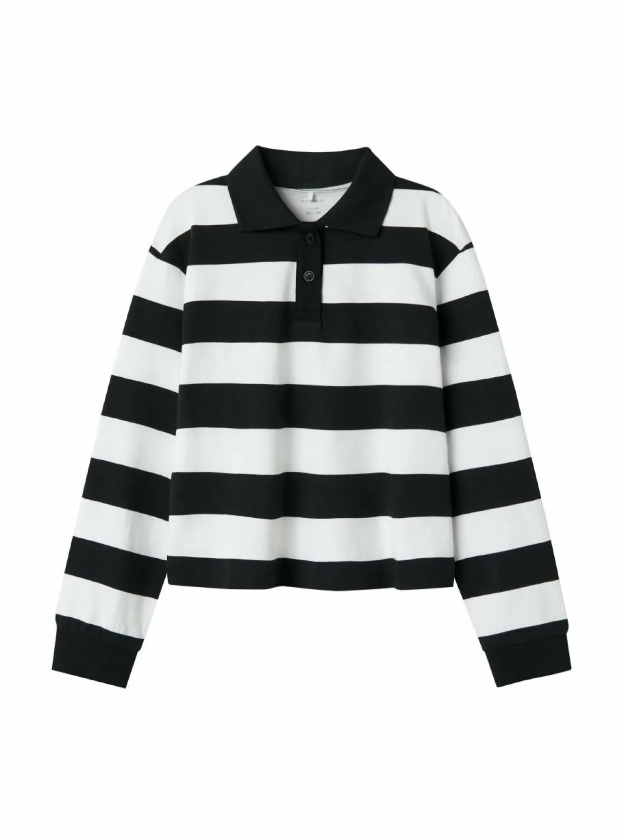 Pitkähihaiset Trikoopaidat<Name It NkfLili Polo -trikoopaita BLACK STRIPES:BRIGHT WHITE