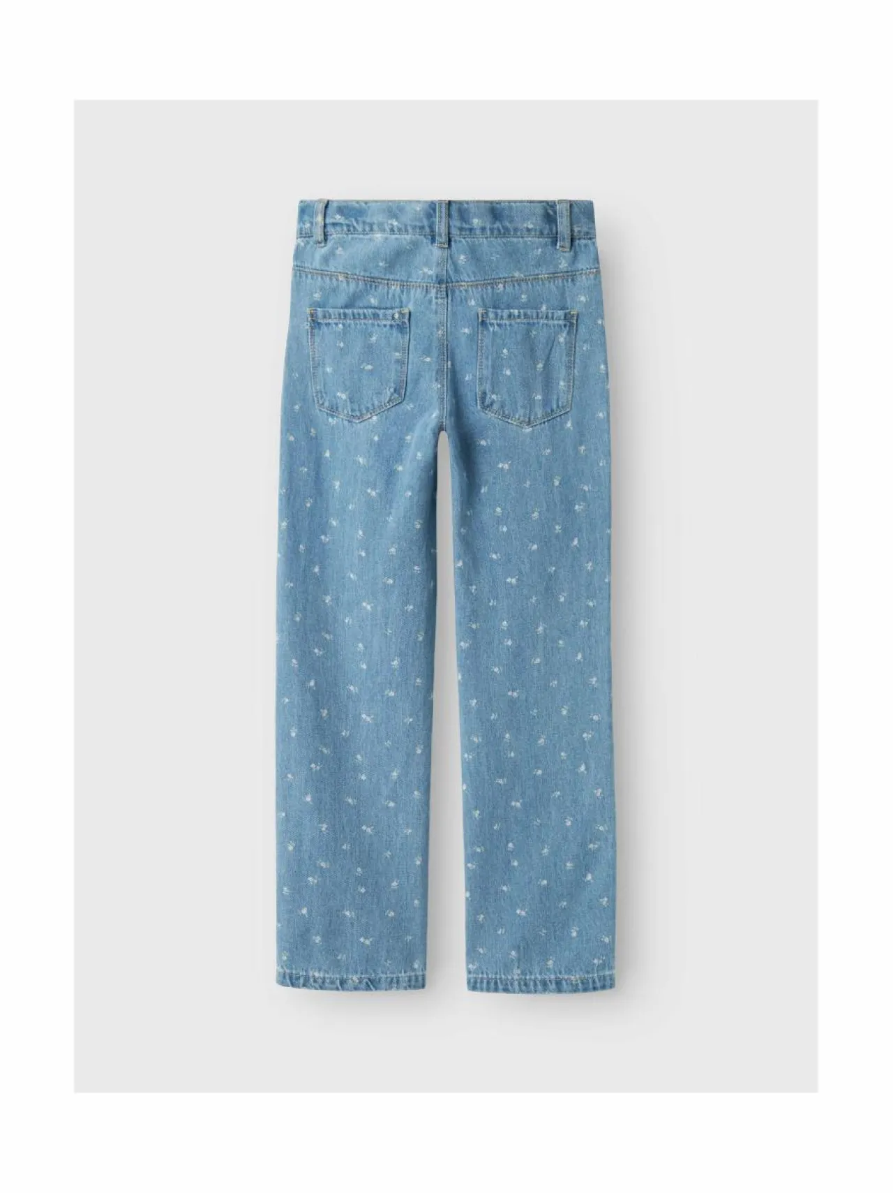 Farkut|Farkut<Name It NkfRose Straight -farkut LIGHT BLUE DENIM AOP:FLOWERS