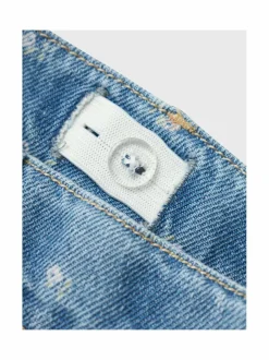 Farkut|Farkut<Name It NkfRose Straight -farkut LIGHT BLUE DENIM AOP:FLOWERS