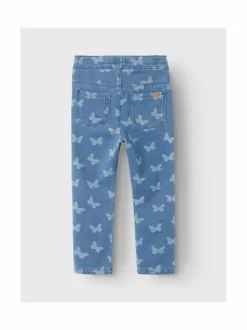 Collegehousut & Leggingsit|Collegehousut & Leggingsit<Name It NmfSalli Slim -farkkuleggingsit MEDIUM BLUE DENIM AOP:BUTTERFLY