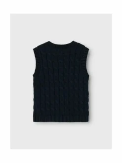 Neuleet<Name It NmmRemon-kaapelineuleliivi DARK SAPPHIRE