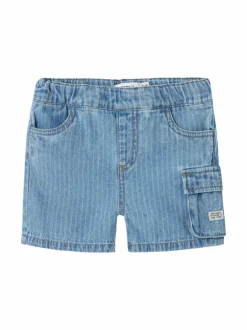 Shortsit<Name It NmmRyan-farkkushortsit LIGHT BLUE DENIM STRIPES:STRIPES