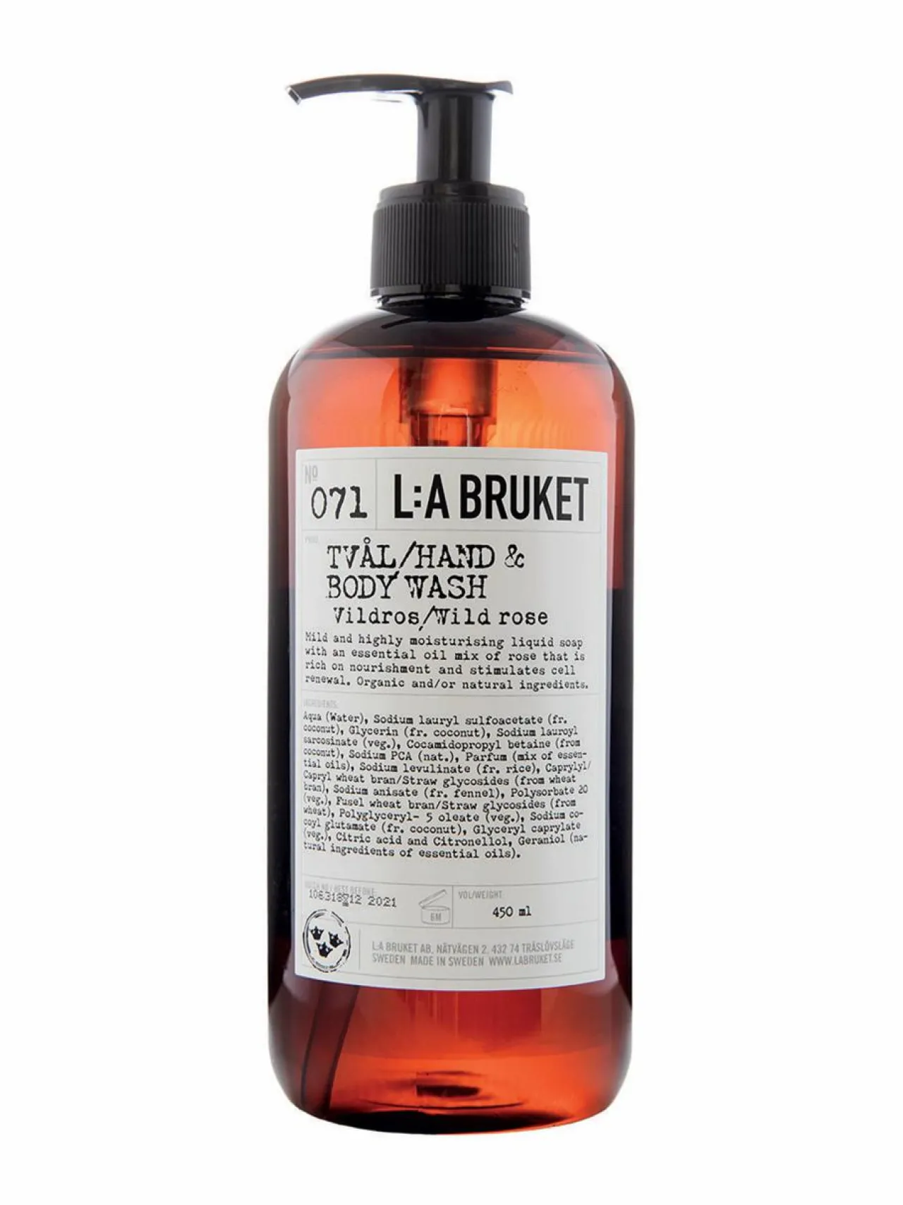 L:A Bruket No 71 Wild Rose -nestesaippua 450 ml^ Vartalonhoito|Vartalonhoito