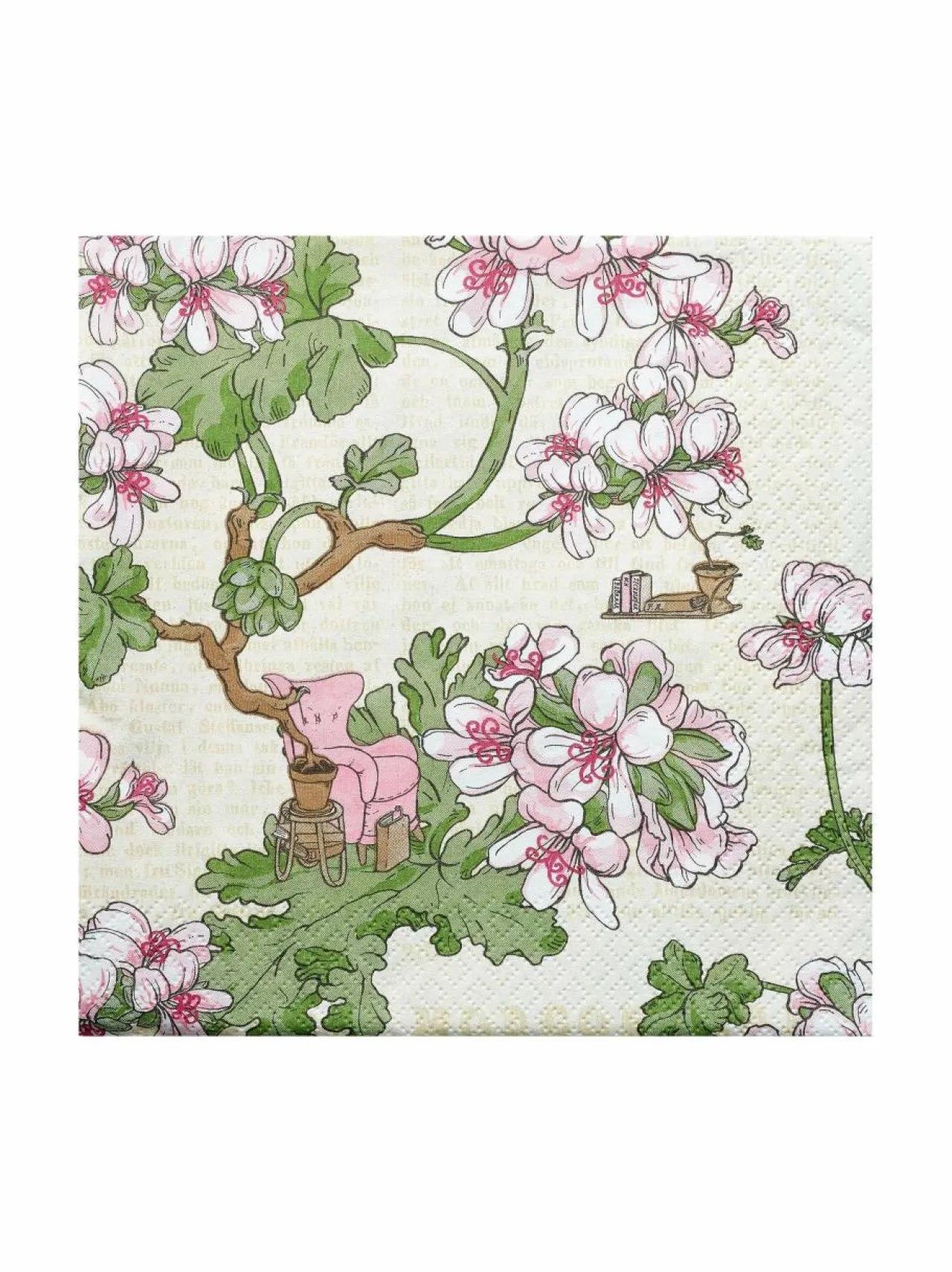 Keittiö- & Kattaustekstiilit<Havi Nuppu Pelargonia -servetti 33 x 33 cm, 20 kpl BEIGE