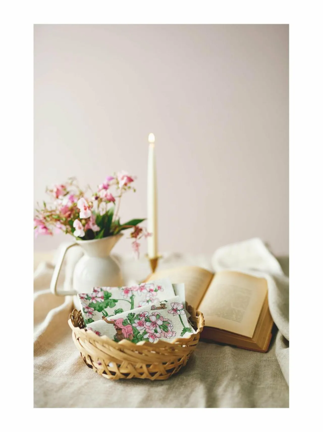 Keittiö- & Kattaustekstiilit<Havi Nuppu Pelargonia -servetti 33 x 33 cm, 20 kpl BEIGE