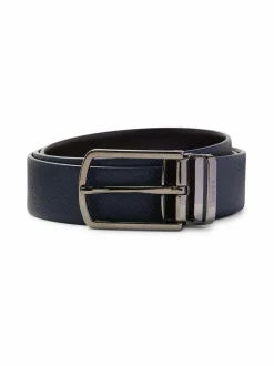 Vyöt<BOSS Ofis Reversible -nahkavyö 401 DARK BLUE