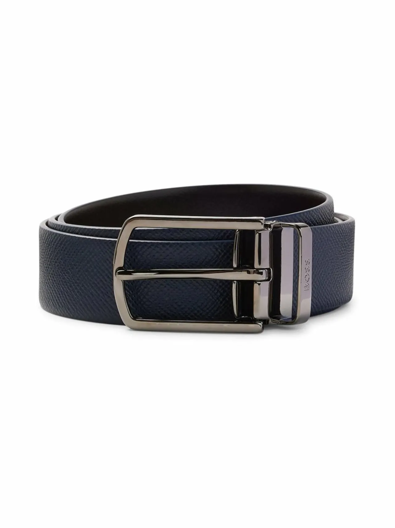 Vyöt<BOSS Ofis Reversible -nahkavyö 401 DARK BLUE