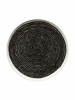 Lautaset & Kulhot<Marimekko Oiva/Räsymatto-lautanen 25 cm VALKOINEN/MUSTA
