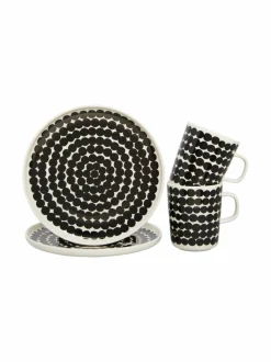 Astiasarjat<Marimekko Oiva/Siirtolapuutarha-aamiaissetti 190 WHITE, BLACK