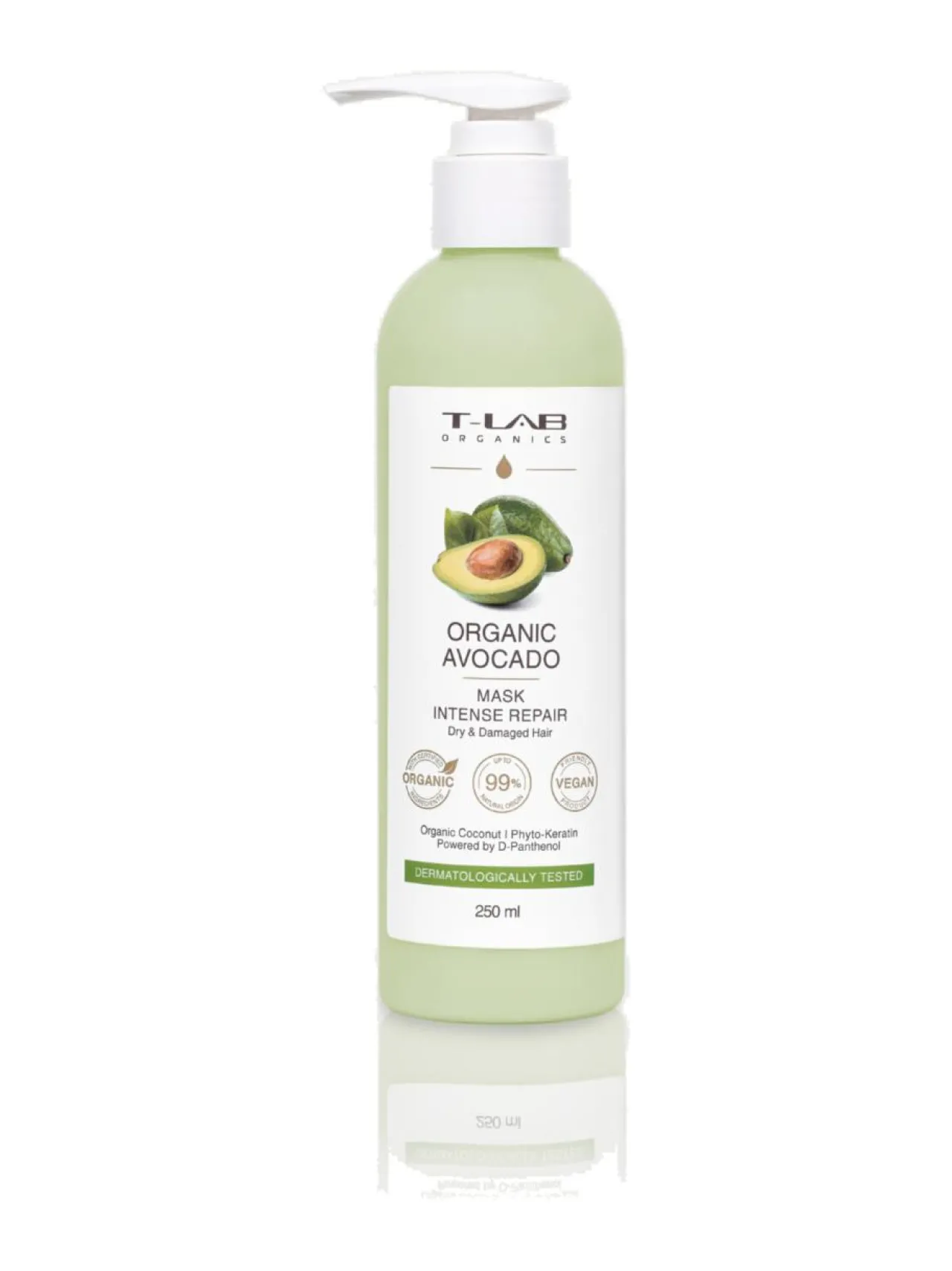 T-LAB Professional Organic Avocado Intense Repair Mask -hoitoaine kuiville ja vaurioituneille hiuksille 250ml^ Hiustenhoito