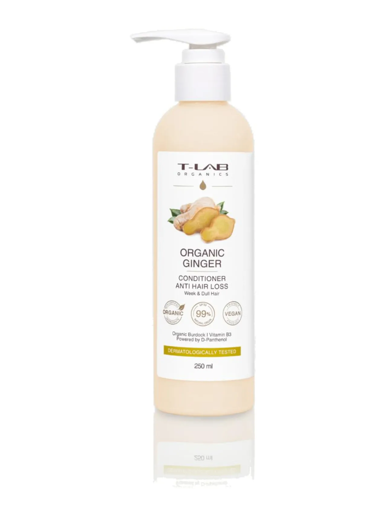 T-LAB Professional Organic Ginger Anti Hair Loss Conditioner -hoitoaine hauraille hiuksille 250ml^ Hiustenhoito
