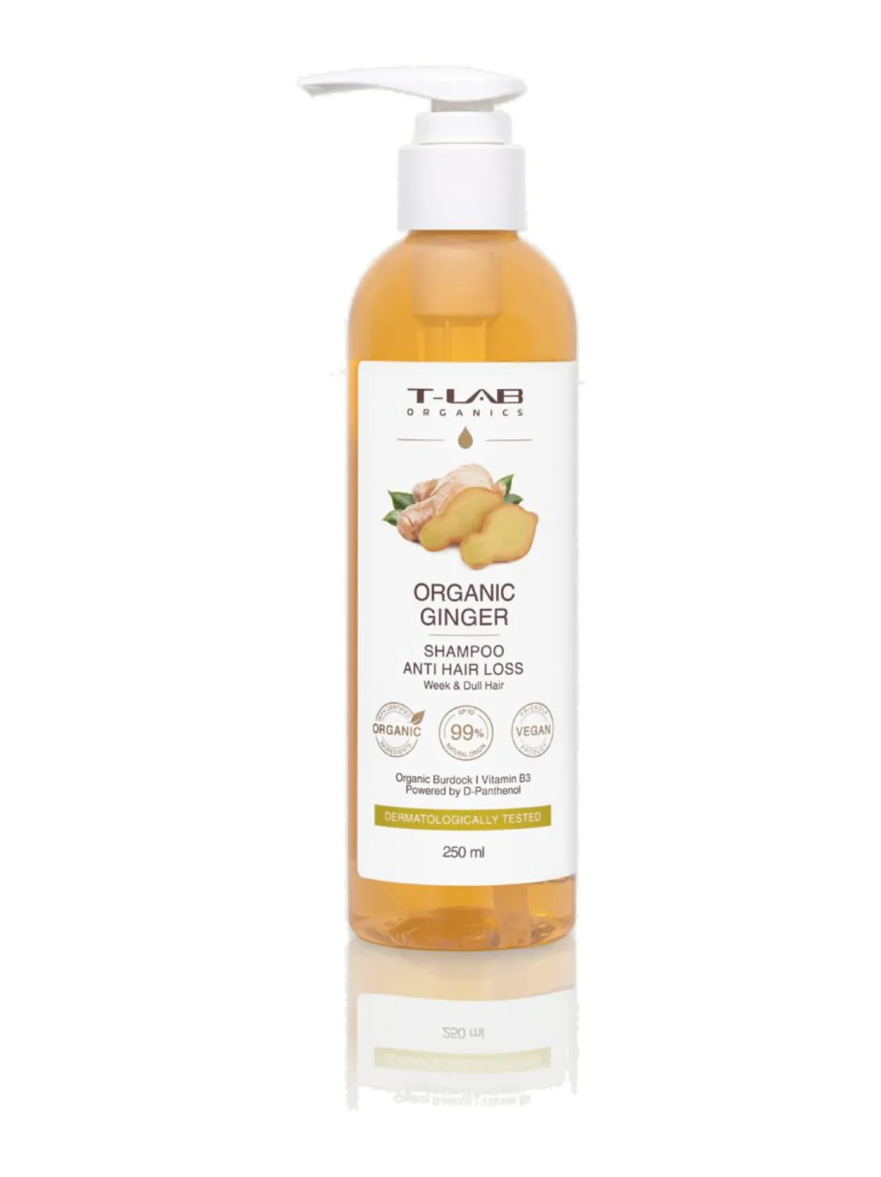 Hiustenhoito<T-LAB Professional Organic Ginger Anti Hair Loss Shampoo -hiuksia vahvistava shampoo 250ml