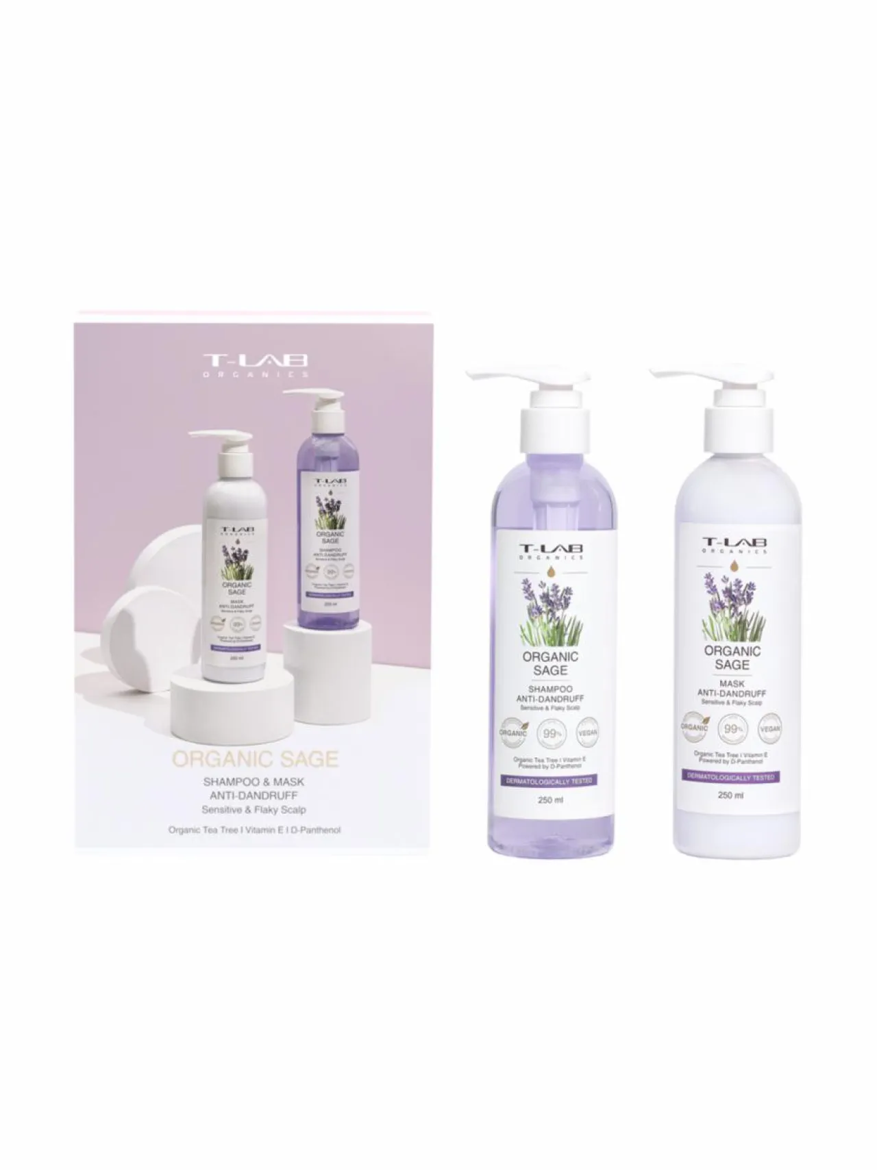 Hiustenhoitopakkaukset<T-LAB Professional Organic Sage Duo Set -hiustenhoitopakkaus, 2 tuotetta