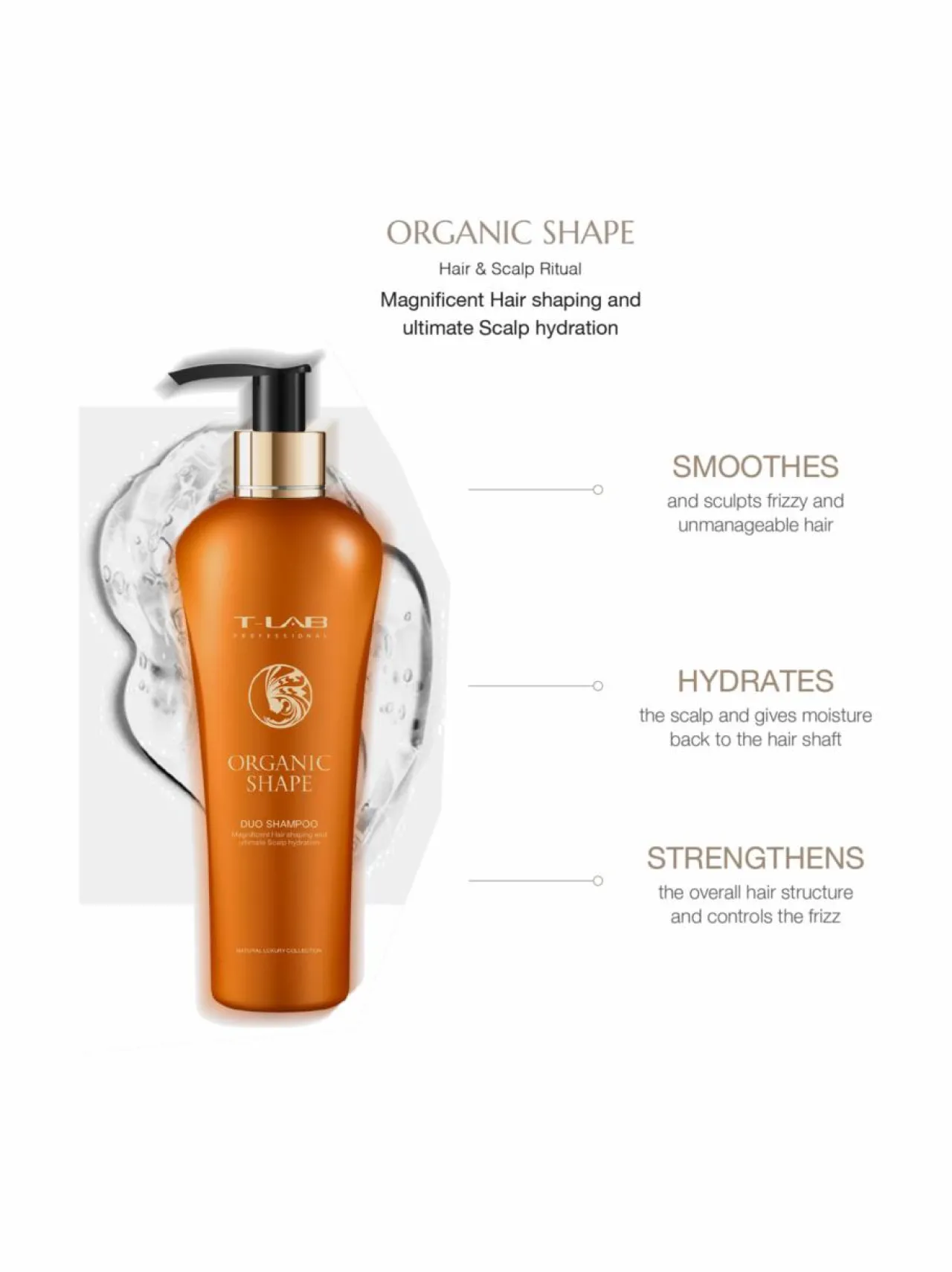 T-LAB Professional Organic Shape Duo Shampoo -shampoo kiharille hiuksille 300ml^ Hiustenhoito