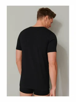 Alusasut<Schiesser 2-pack V-neck -paita 000 BLACK