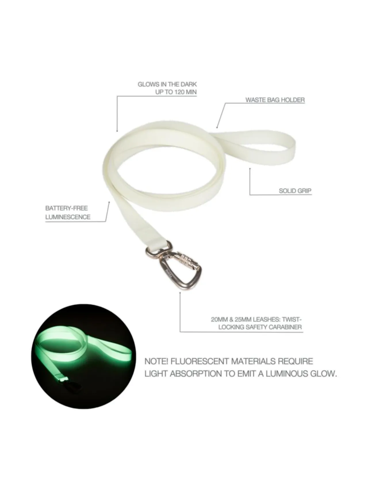 PAIKKA Glow Leash^ Kaulapannat Ja Talutushihnat