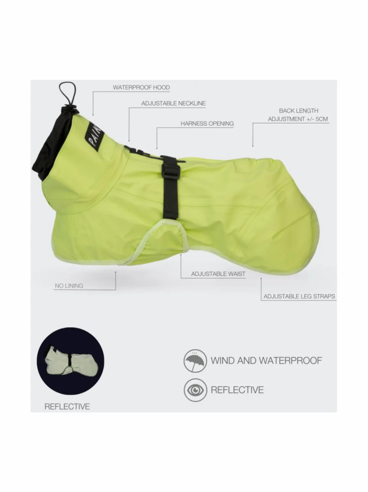 PAIKKA Reflective Shell Jacket Matcha^ Koiran Vaatteet