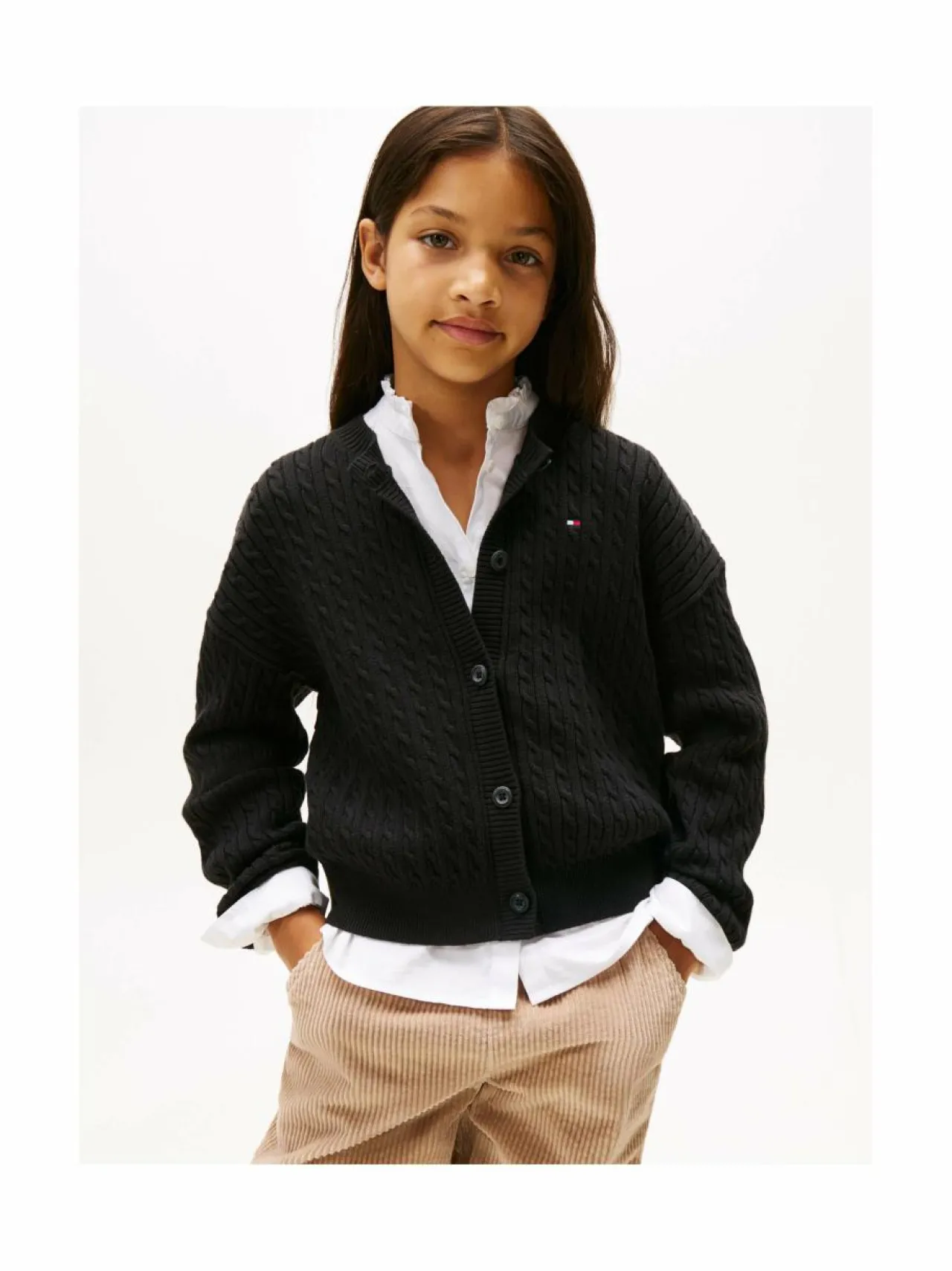 Neuleet<Tommy Hilfiger Palmikkoneuletakki BDS BLACK