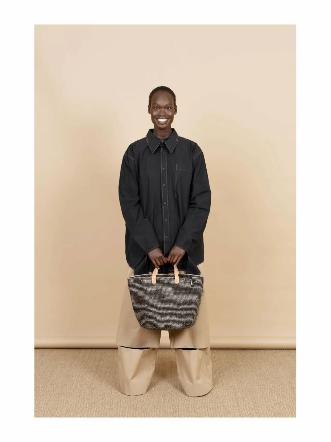 Säilytys<Mifuko Pamba Market -kori GREY AND BLACK