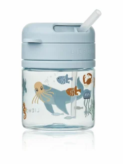 Lasten Ruokailu<Liewood Pavia Tritan Straw -juomamuki 280 ml 1032 SEA CREATURE / SANDY