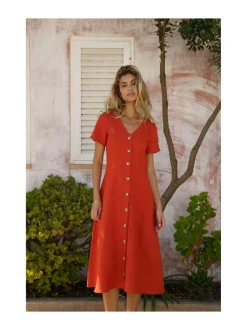 Nakoa Penelope Dress, Burnt Orange^ Mekot