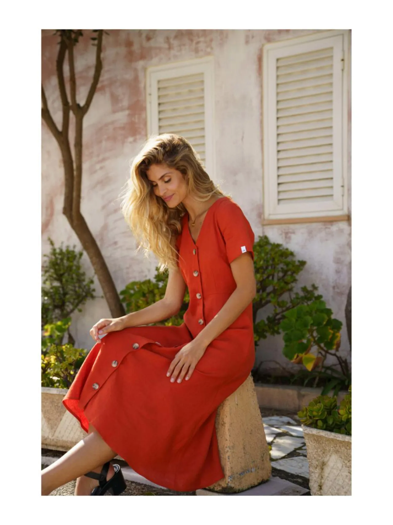 Nakoa Penelope Dress, Burnt Orange^ Mekot