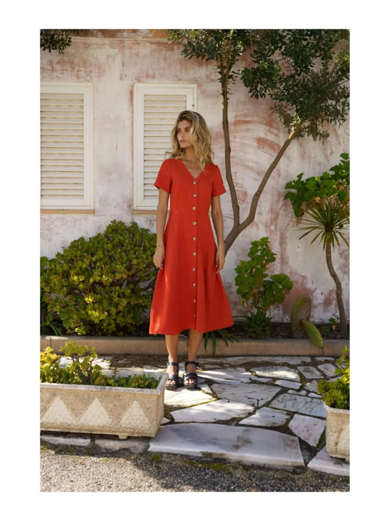 Nakoa Penelope Dress, Burnt Orange^ Mekot
