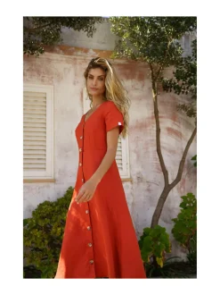 Nakoa Penelope Dress, Burnt Orange^ Mekot