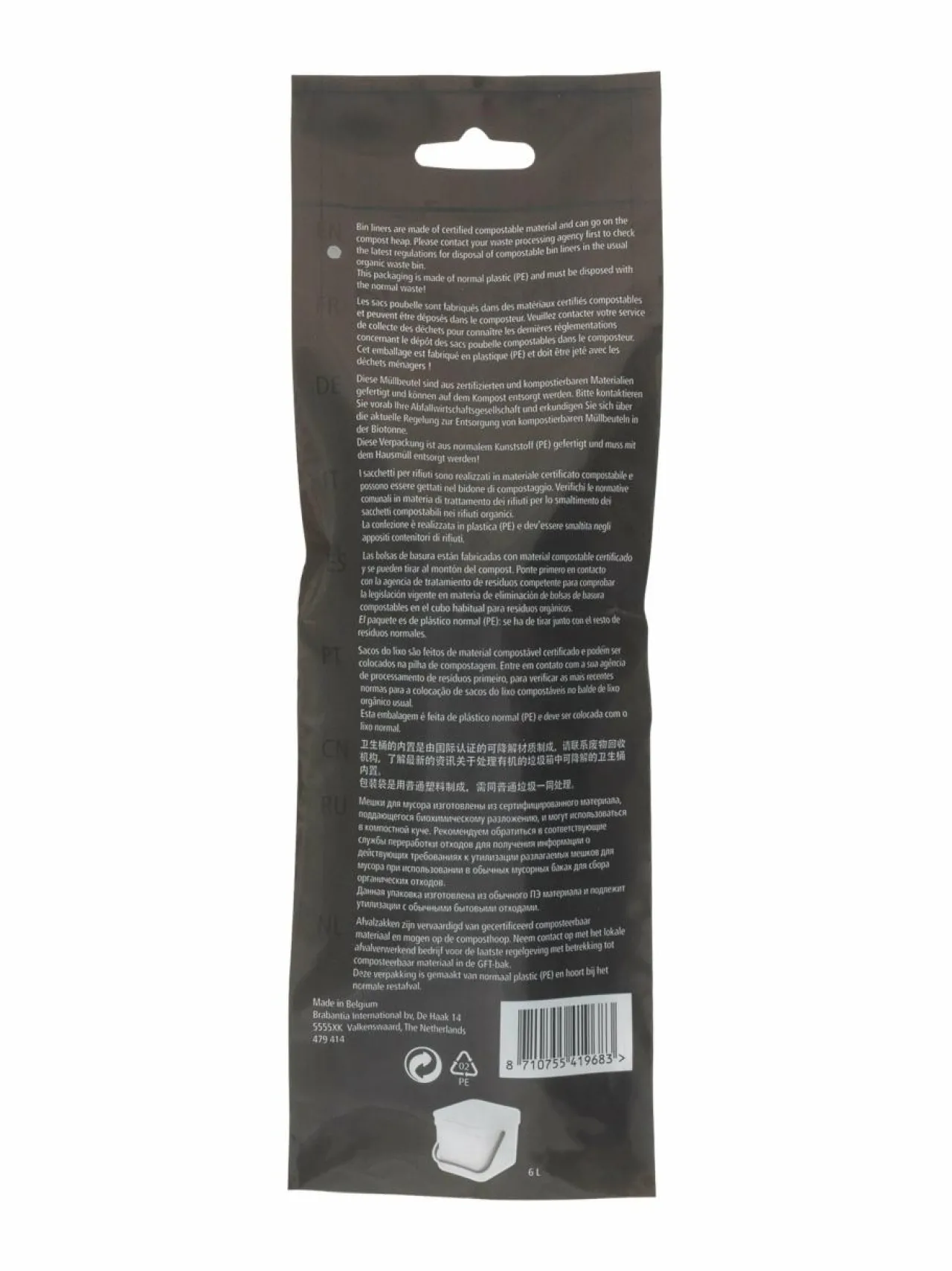 Brabantia PerfectFit S -biohajoavat roskapussit 6 l, 10 kpl^ Roskakorit & -Pussit