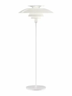 Lattiavalaisimet<Louis Poulsen PH 80 -lattiavalaisin OPAL ACRYLIC SHADE/WHITE STEM
