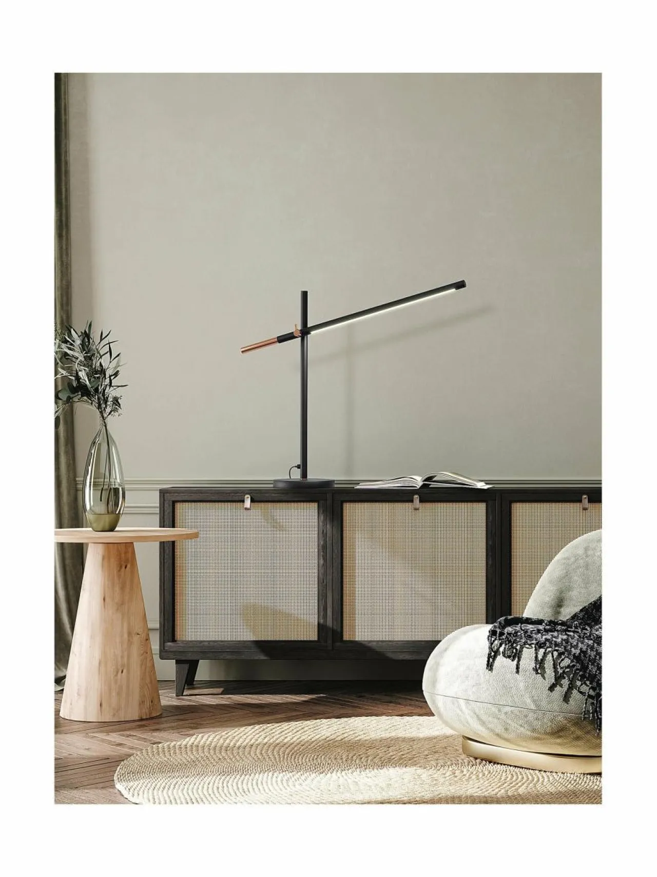 Pöytävalaisimet<Design by Grönlund Piano-pöytävalaisin 60 cm MUSTA/KUPARI