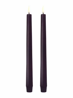 Jouluvalot<UYUNI Pillar -LED kynttilä, 2 kpl PLUM
