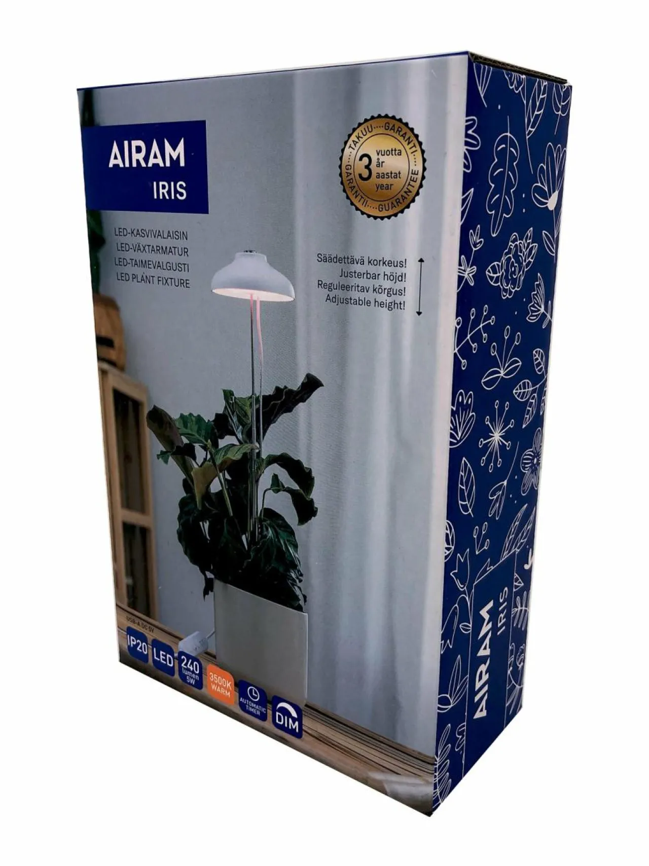 Lamput<Airam Plant Light Iris -kasvivalaisin 5W/835 240 lm WHITE