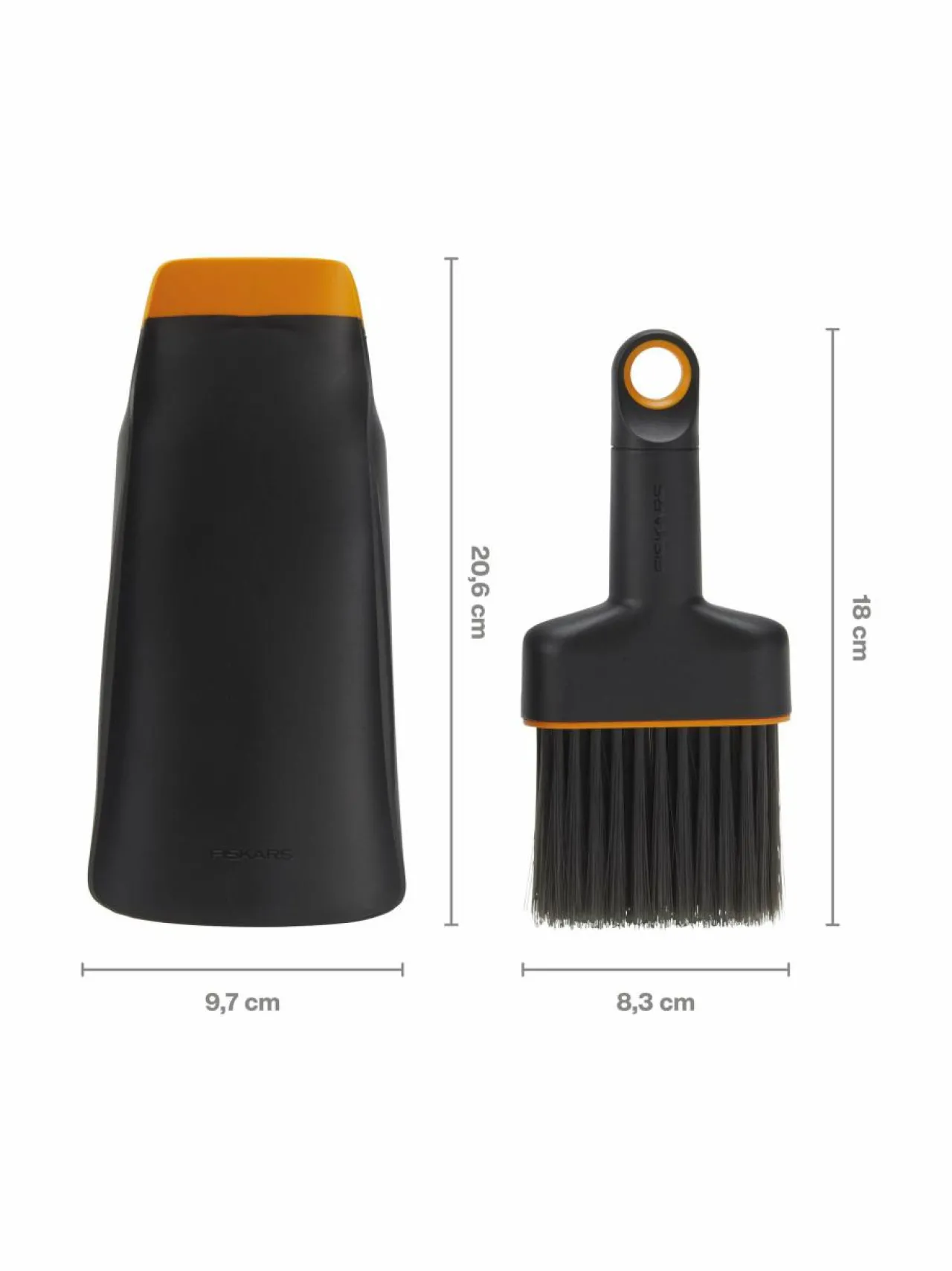 Työkalut<Fiskars Planting Set - multakauha ja harja BLACK