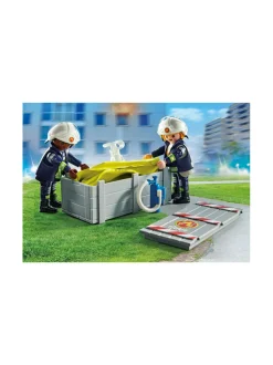 Rakennussarjat<PLAYMOBIL ACTION HEROES Palomies ilmatyynyaluksella 71465